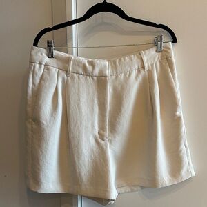 Aritzia Wilfred High Waist Cream Women's Shorts